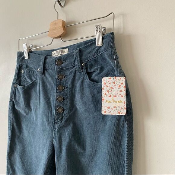 NWT-Free People “Sun Chaser Corduroy” Button Front High Rise (Size:27) - Picture 7 of 11